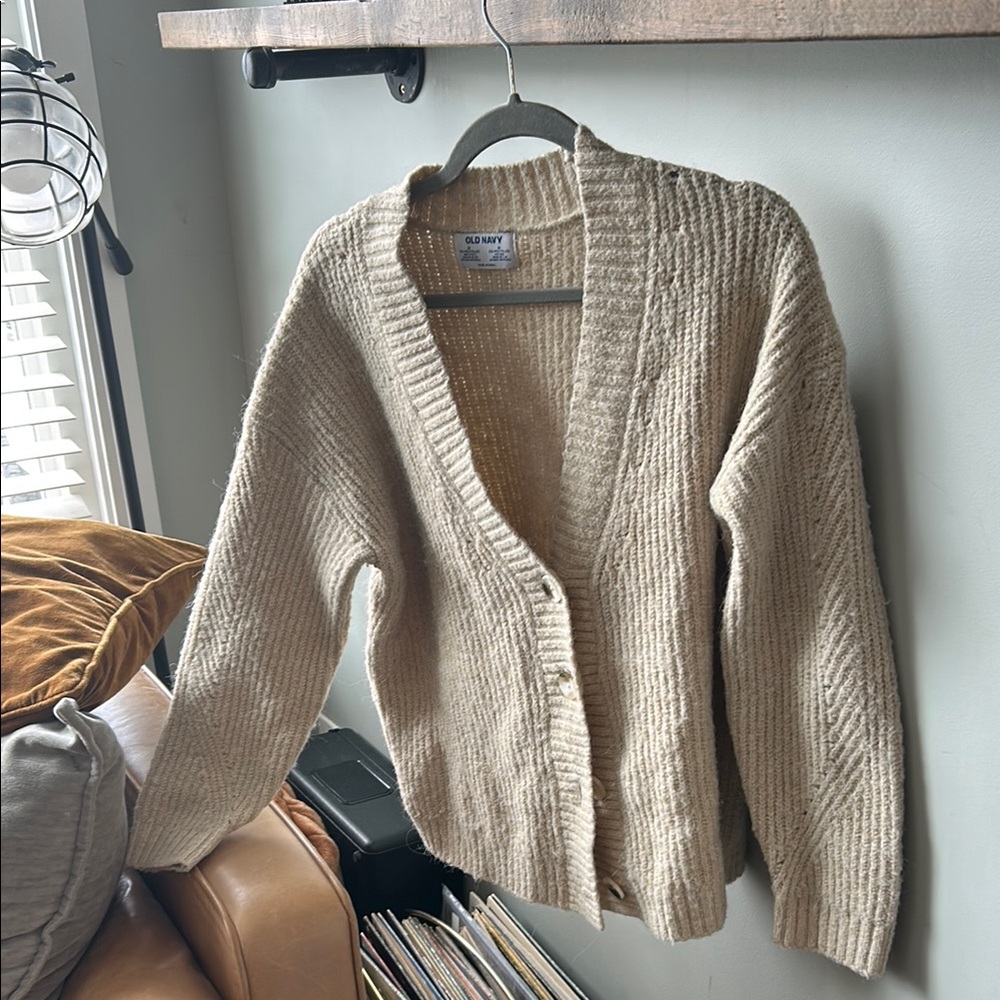 Old Navy Women's Cream Sweater Cardigan